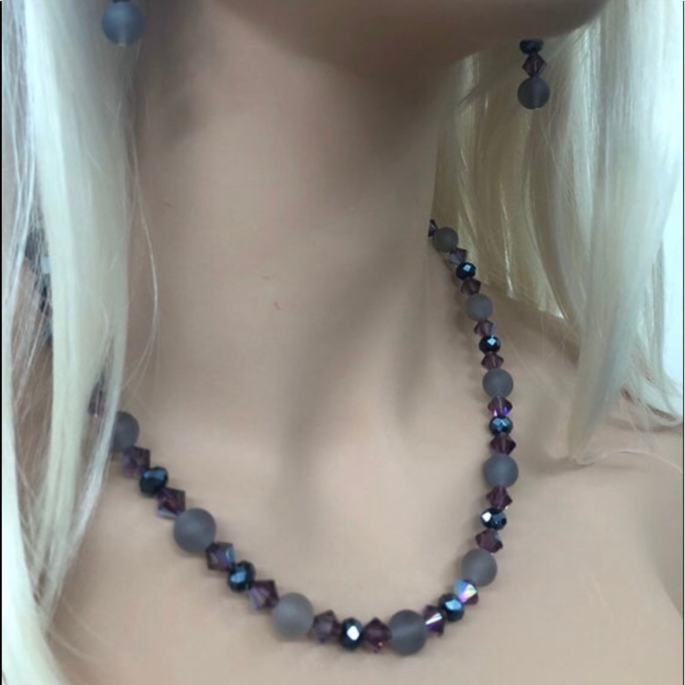 NWT Swarovski Crystal Necklace Set - Picture 9 of 11